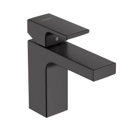 Hansgrohe Vernis Shape Смеситель для раковины 100, на 1 отв, с донным клапаном, излив 108мм, h88мм, цвет: матовый черный (71561670)