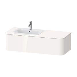 Duravit Happy D.2 Plus Столешница 16x1300x550мм для тумбы HP4932, HP4942, HP4952,HP4962, HP4972 с вырезом слева, SX, цвет: белый глянцевый (HP031KL2222)