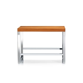 Decor Walther Wood SO Скамейка с полкой 60x30x44см, цвет: сталь полированная /светлый бук (927086)