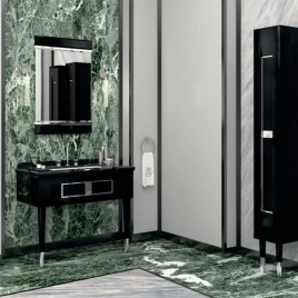 OASIS PRESTIGE Ножки для тумбы 60х60х560 мм, комплект 2 шт, фурнитура хром, цвет Black глянцевый (0PRGB055GCRG556)