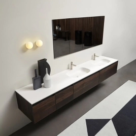 ANTONIO LUPI ATELIER Пенал 1080х216х1500 мм, подвесной, 2 дверцы, 4 полки, боковины Rovere thermo, рама черный матовый, фронт Rovere thermo (ATC34108.4/rovere ther.Nero opaco+ATL3/rovere ther)