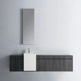 NOORTH milldue edition Зеркальный шкаф полувстроенный 36x4.5/14.7xh105см с 3-мя полками, двусторонней дверкой, петли слева SX (9087.SX)