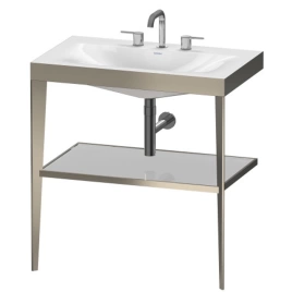 Duravit XViu Консоль напольная, 850x800x480мм с полкой, с раковиной без перелива, 3 отв, цвет: champagne matt/crome (XV4715TB110)