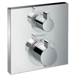 Hansgrohe Ecostat Square Встраиваемый термостат для душа, 2 источника (внешняя часть), цвет: хром (15714000)