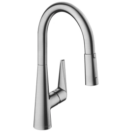 Hansgrohe Talis M51 Кухонный смеситель, на 1 отв, однорычажный, Eco, с вытяжным душем, 2jet, цвет: под сталь (72817800)