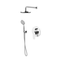 Gattoni H2Omix7000 Комплект для душа со смесителем встроенным на 2 выхода, ручным душем 6386/PD с держателем и верхним душем 250 мм, цвет хром (KTH715/PDC0)