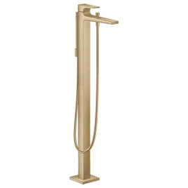 Hansgrohe Metropol Смеситель для ванны, на 1 отв, напольный, с ручным душем, излив 235мм, цвет: шлифованная бронза (без встройки) (32532140)
