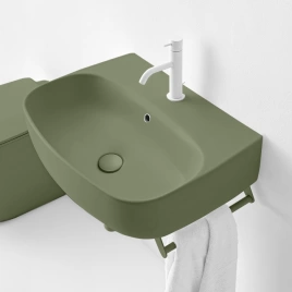 Kerasan Nolita Раковина подвесная накладная 60х45 см, с 1 отв под смеситель, цвет Verde muschio (534111*1 )