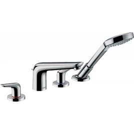 Hansgrohe Novus Смеситель на борт ванны, на 4 отв, излив 183мм, с ручным душем 1jet, цвет: хром (71333000)