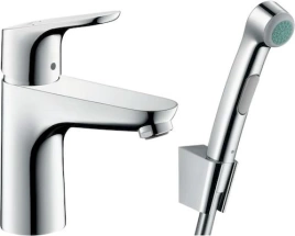 Смеситель Hansgrohe Focus 31927000 для раковины с гигиеническим душем-с донным клапаном Push-Open