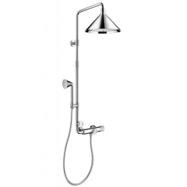 AX Showers/Front Душевая стойка с термостатом, верхним душем 279мм, 2jet, шлангом и ручным душем, цвет: хром (26020000)