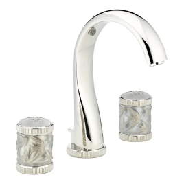 THG HIRONDELLES PLATINUM STAMPED Смеситель для раковины на 3 отверстия, с донным клапаном, цвет Polished nickel (A4K-B01-151)