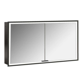 Emco Prime Зеркальный шкаф с подсветкой LED Facelift встраив. модель, 1300 mm, 2-дверки, IP 20, цвет черный зеркальная задняя стенка (9497 135 95)