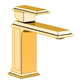 Gessi Eleganza Смеситель для раковины на 1 отверстие, без донного клапана, цвет: золото (46002#080)