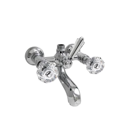 Nicolazzi Teide Смеситель для ванны для душевой стойки настенный, ручки Crystal handle, цвет: хром (1900CR15)