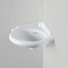 Раковина AZZURRA JUBILAEUM угловая со спинкой 35x35см без отв под смеситель (намечено) цвет белый