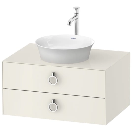 Duravit White Tulip Тумбочка подвесная, 408x800x550 мм, 2 ящика с ручкой, цвет: Nordic White HighGloss (WT49900H4H4)