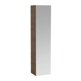 Laufen Alessi One Шкаф подвесной, 400х300х1700мм, с 1 зер дверцей, подсветка, 2 полки, 2 ящика, SX, цвет: орех (4.5803.2.097.630.1)