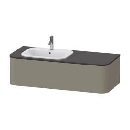 Duravit Happy D.2 Plus Столешница 16x1300x550мм для тумбы HP4932, HP4942, HP4952,HP4962, HP4972 с вырезом под 1 раковину SX, цвет: graphite supermat (HP031KL8080)