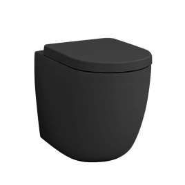 Artceram FILE 2.0 Унитаз безободковый, напольный приставной, слив универсальный 36х52 см, с креплениями, цвет nero matt (FLV005 17 00)