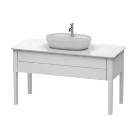 Duravit Luv Консоль из кварцевого камня толщина 20 мм, с 1-м вырезом, 20x1388x595 цвет Белый структурный (LU946601717)