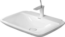 Раковина Duravit PuraVida без перелива с 3 отв под смеситель с глубокой чашей включая выпуск с керамической крышкой 700x500мм Цвет Белый (2701700030)