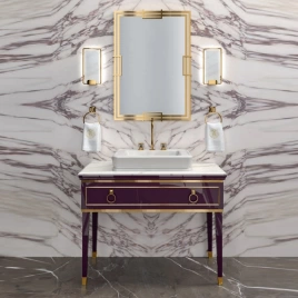OASIS LUTETIA Столешница мраморная 1150х560х20 мм, с 1 отверстием для раковины, с отверстием для смесителя, мрамор Calacatto Oro (0LTTM1151LCO)