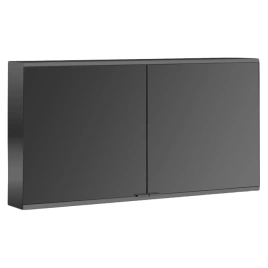 EMCO Prime2 Зеркальный шкаф 1300xh700мм 1300xh700мм с подсветкой, навесной, 2 двери, 2 полки, розетка, цвет: черный (9497 060 47)