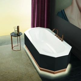 VITAGE milldue edition Dandy Столик 354х354х512 мм, структура матовое розовое золото, столешница глянцевый Grafite (7772.133.331)