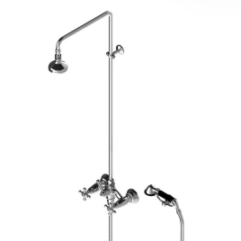 Stella Roma Душевой комплект 3284/301/314A-90: смеситель, штанга+ручной+верхний душ 90мм, цвет: хром (RM 02510 CR00)