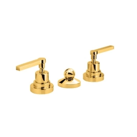 Nicolazzi Mac Kinley 05 Смеситель для биде на 3 отверстия, с 2мя ручками, с душиком, цвет: золото (2210GO29)