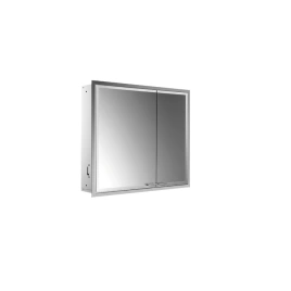 EMCO Prestige2 Зеркальный шкаф 815 мм, встраиваемый, LED-подсветка, 2 двери, 2 полки, розетка, левый, без EMCO light system (9897 071 03)