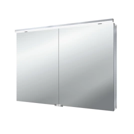 EMCO Flat Зеркальный шкаф 1000 мм, LED-подсветка, 2 двери, 2 полки, розетка, с нижней подсветкой (9797 052 65)