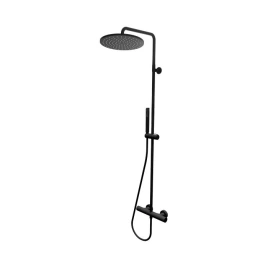 Bossini Настенная колонна - Душ COSMO 280 mm - ручной душ, смеситель термостатический наружный с интегрированным переключением - черный матовый (L10092.073)