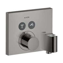 AX ShowerSelect Встраиваемый термостат для душа, 2 потреб, с держателем, (внешняя часть), цвет полированный черный хром (36712330)