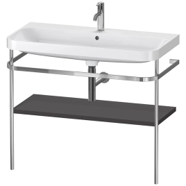 Duravit Happy D.2 Plus Консоль напольная с умывальником 975х490х850 мм, с 1 отв под смесит,1 полка, вып. и сифон в комплекте, цвет Графит суперматовый (HP4838O8080)