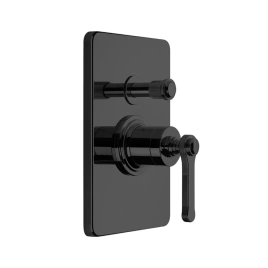 GESSI VENTI20 Смеситель встраиваемый, однорычажный, с переключателем на 2 положения, внешняя часть, цвет черный матовый (65079#299)