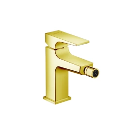 Hansgrohe Metropol Смеситель для биде на 1 отв, с донным клапаном, излив 129мм, цвет: золото (32520990)