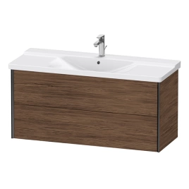 Duravit XViu Тумба подвесная 565x1210x469мм, для раковины 233212, 2 ящика, цвет: walnut dark/черный матовый (XV41180B221)