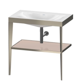 Duravit XViu Консоль напольная, 850x800x480мм с полкой, с раковиной без перелива, без отв, цвет: champagne matt/crome (XV4715NB110)