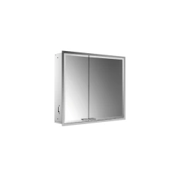 EMCO Prestige2 Зеркальный шкаф 815 мм, встраиваемый, LED-подсветка, 2 двери, 2 полки, розетка, правый, с EMCO light system (9897 081 02)