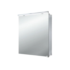 EMCO Pure Зеркальный шкаф 600 мм, LED-подсветка, 1 дверь, 2 полки, розетка, с нижней подсветкой (9797 052 85)