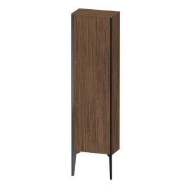 Duravit XViu Шкаф подвесной 1330x400x240мм, с 1 дверью, 3 стеклянными полками (петли слева), цвет: walnut dark/черный матовый (XV1315LB221)