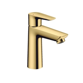 Hansgrohe Talis E Смеситель для раковины 110, на 1 отв, без донного клапана, излив 112мм, h104мм, цвет полированное золото (71712990)