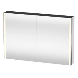 Duravit XSquare Шкаф зеркальный 1200х156 мм, 2 зерк дверцы, 2 стекл полки, 1 дер полка, 1 выкл, 1 розетка, цвет Нефрит глянцевый (XS711400303)