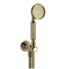 GESSI VENTI20 Комплект для душа с ручным душем, шлангом 1500 мм, держателем с подводом воды, цвет Nickel PVD (65123#720)
