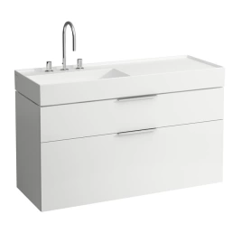 Laufen Kartell Тумба под раковину 810332, 1190х455х615мм, с 2 выдвиж. ящиками, с сифоном, цвет: белый глянцевый (4.0764.2.033.631.1)