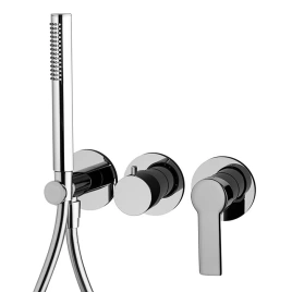 Fima Carlo Frattini, Bathroom Mast Смеситель для душа, встраиваемый, отверстия для монтажа-3, без внутр. части, ручной душ, ABS, цвет хром (F3149X8CR)