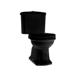KERASAN Retro Унитаз моноблок слив в стену, цвет черный глянцевый (101304nero)