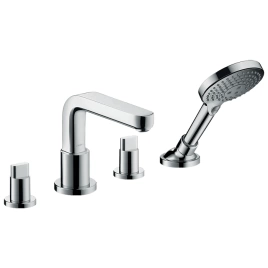 Hansgrohe Metris S Смеситель на край ванны, на 4 отв, излив 171мм, ручной душ 3jet, цвет: хром (31446000)